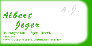 albert jeger business card